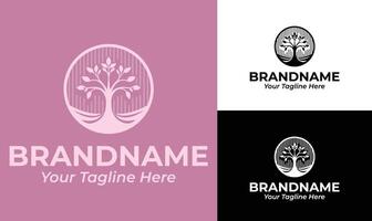 Elegant Tree Circle Logo Design Template for Event Decoration and Branding vector