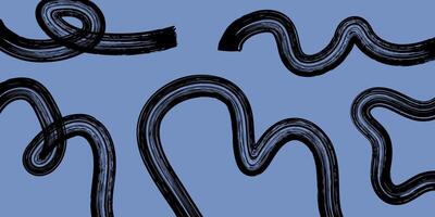 Abstract horizontal background with curvy lines. Fluid brush art for web banner, poster, cover, layout, notebook design. vector