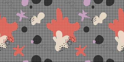 Abstract trendy pattern. Seamless background with wavy shapes and lines. vector