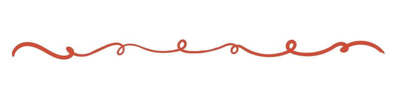Hand drawn curved line shape, isolated on white background. Flat design element for decoration. vector