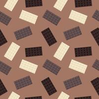 Chocolate bars seamless pattern. vector