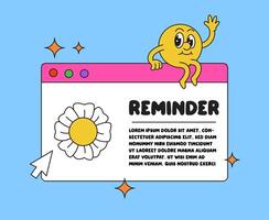 Cheerful Reminder Note with Sunny Character vector
