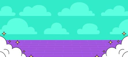 Cloud Background with Purple Floor vector