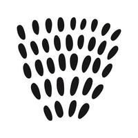 Hand drawn abstract scribble fan pattern. Doodle oval shape ornament elements vector