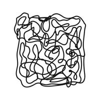 Tangled abstract scribble with hand drawn line. Doodle illustration vector