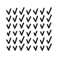 Hand drawn abstract checkmarks repeat print. Modern irregular geometric pattern vector
