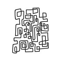 Tangled abstract scribble labyrinth with hand drawn line. Doodle illustration vector
