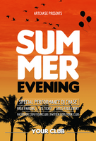 The ideal flyer for evening summer parties text colors are easily editable psd