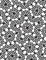 Geometric Castle Pattern Black And White vector