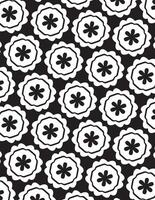 Flowers Festive Geometric Pattern Black And White vector