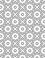 Stars And Crosses Geometric Pattern Black And White vector