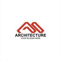 architecture logo am initial icon with creative illustration vector