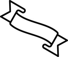 Folded Ribbon Line Icon vector