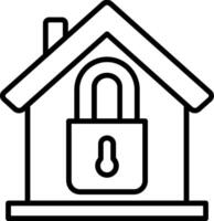 Home Security Line Icon vector