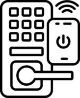 Smart Door Line Icon vector