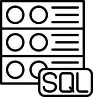 Sql Server Line Icon vector