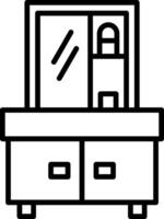 Vanity Table Line Icon vector