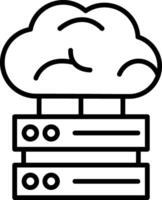 Cloud Server Line Icon vector