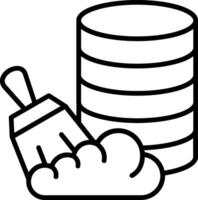 Data Cleansing Line Icon vector