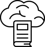 Cloud Library Line Icon vector