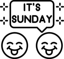 Sunday Line Icon vector