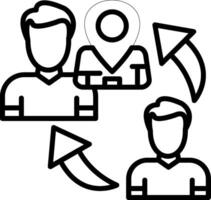 Meeting Point Line Icon vector