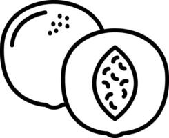 Peach Line Icon vector