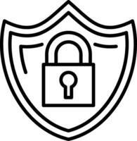 Cyber Security Line Icon vector