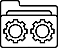 Folder Management Line Icon vector