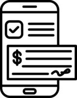 Paycheck Line Icon vector