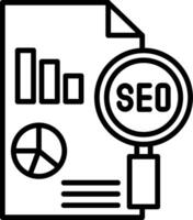 Seo Report Line Icon vector