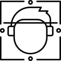 Face Scan Line Icon vector