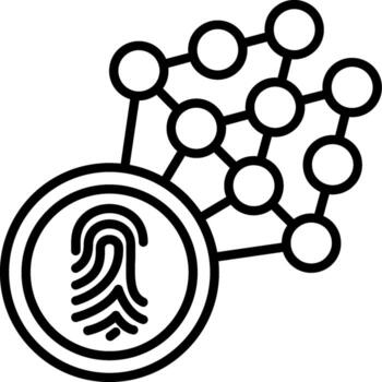 icono de línea de algoritmo vector