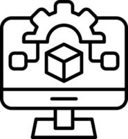 Algorithm Line Icon vector