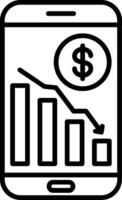 Bar Graph Line Icon vector