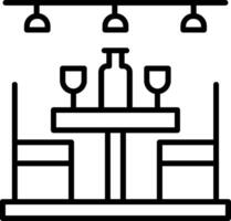 Dining Table Line Icon vector