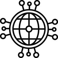 Global Network Line Icon vector