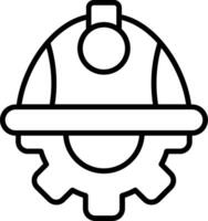 Helmet Line Icon vector