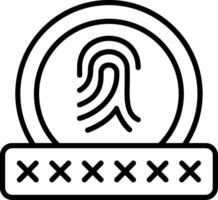 Biometric Recognition Line Icon vector