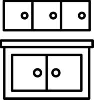 Cabinet Line Icon vector