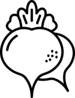 Radish Line Icon vector