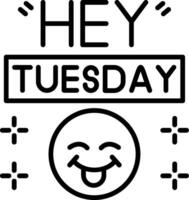 Tuesday Line Icon vector