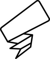 Folded Ribbon Line Icon vector