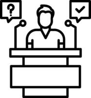 Answer Line Icon vector