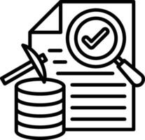 Text Mining Line Icon vector