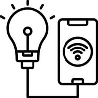Smart Bulb Line Icon vector