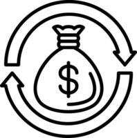 Return On Investment Line Icon vector