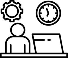 Work Time Line Icon vector