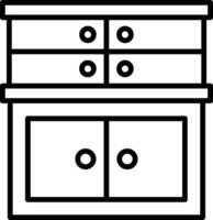 Cabinet Line Icon vector