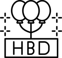Happy Birthday Line Icon vector